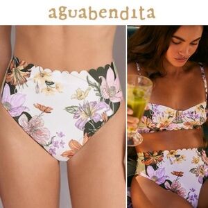 NWT AGUA BENDITA | Penelope Vitreo Bikini Bottom sz L NWT
